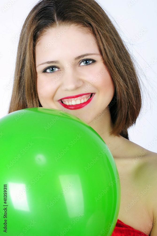 bright beautiful girl with air ball bright beautiful girl with air ball