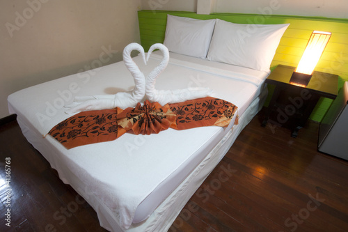 Bedroom of resort at Samui island, hailand photo