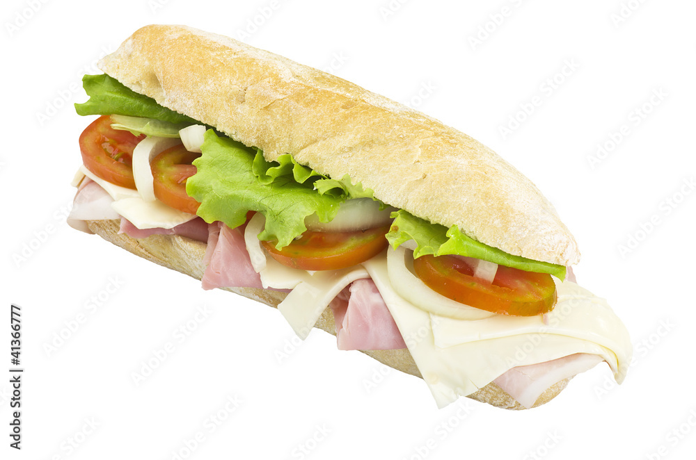 sandwich with ham onion tomatoes salad and cheese sandwich with ham onion tomatoes salad and cheese