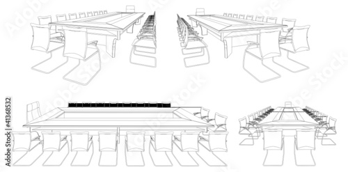 Meeting Conference Table Vector 03
