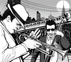 Poster Art Studio Jazz Szene in New York  © Isaxar