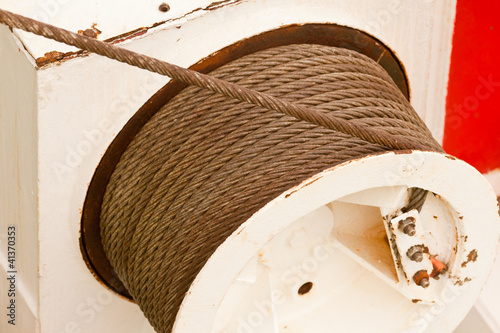 Steel cable drum of heavy duty mechanical winch