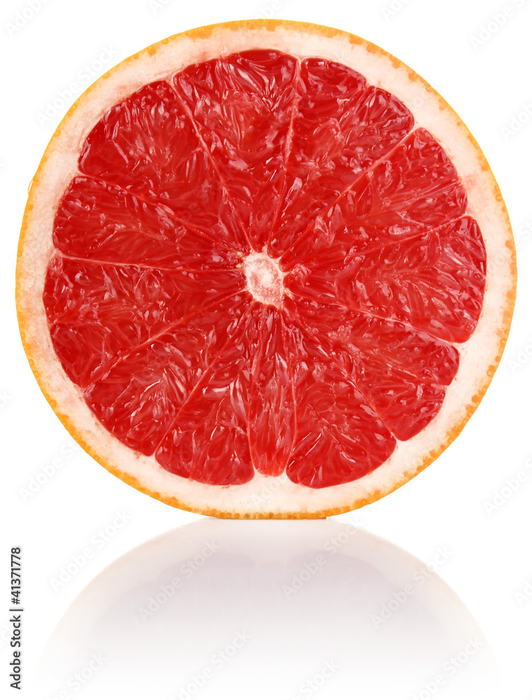 slit juicy grapefruit isolated on white background slit juicy grapefruit isolated on white background