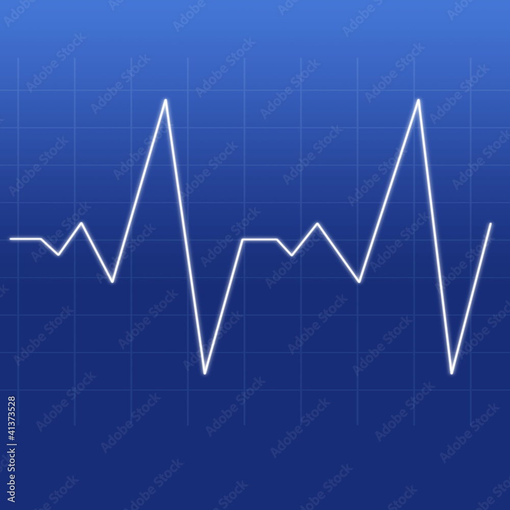 Naklejka premium Heartbeat being designed by a white line
