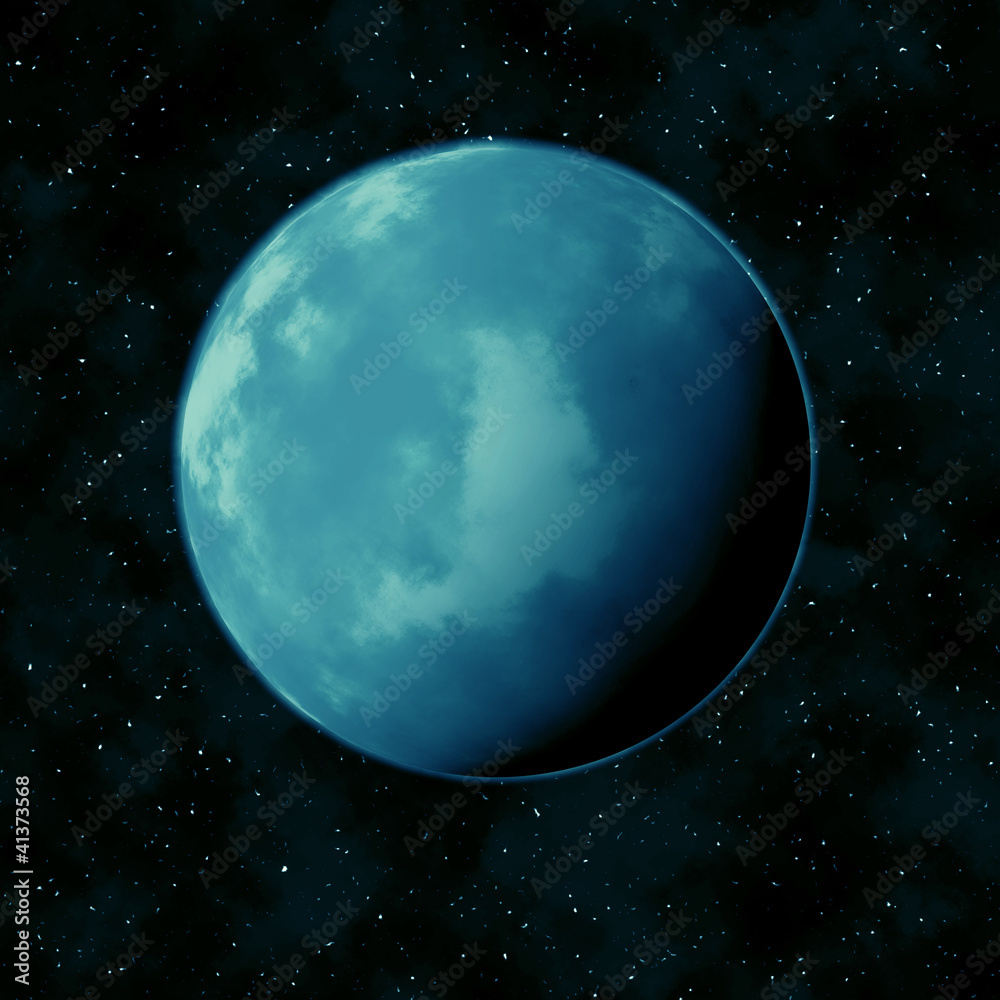 Blue planet in the star sky