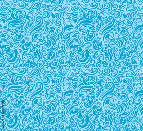 Seamless abstract hand-drawn wave pattern