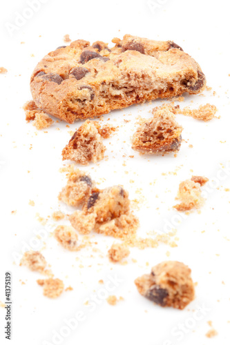 Close up of an half eaten cookie