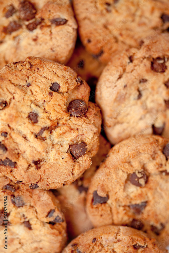 Close up of blurred cookies laid out together Close up of blurred cookies laid out together