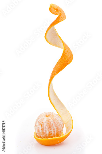 orange peeled on a orange peel