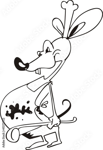 Mouse housewife. Cartoon