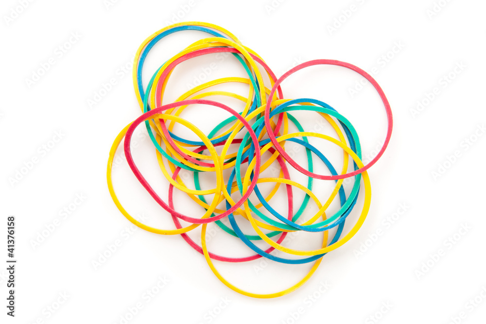 Large group of muti coloured elastics Large group of muti coloured elastics