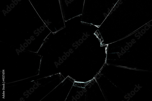 Crackled and broken window