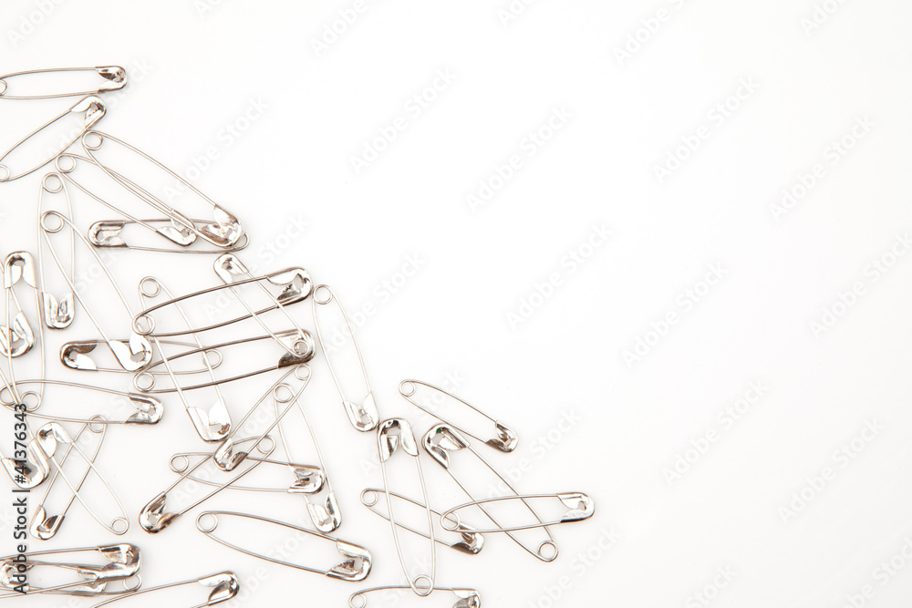 Fototapeta premium Grey paperclips