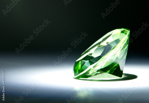 Faceted Green Gemstone Painted with Light