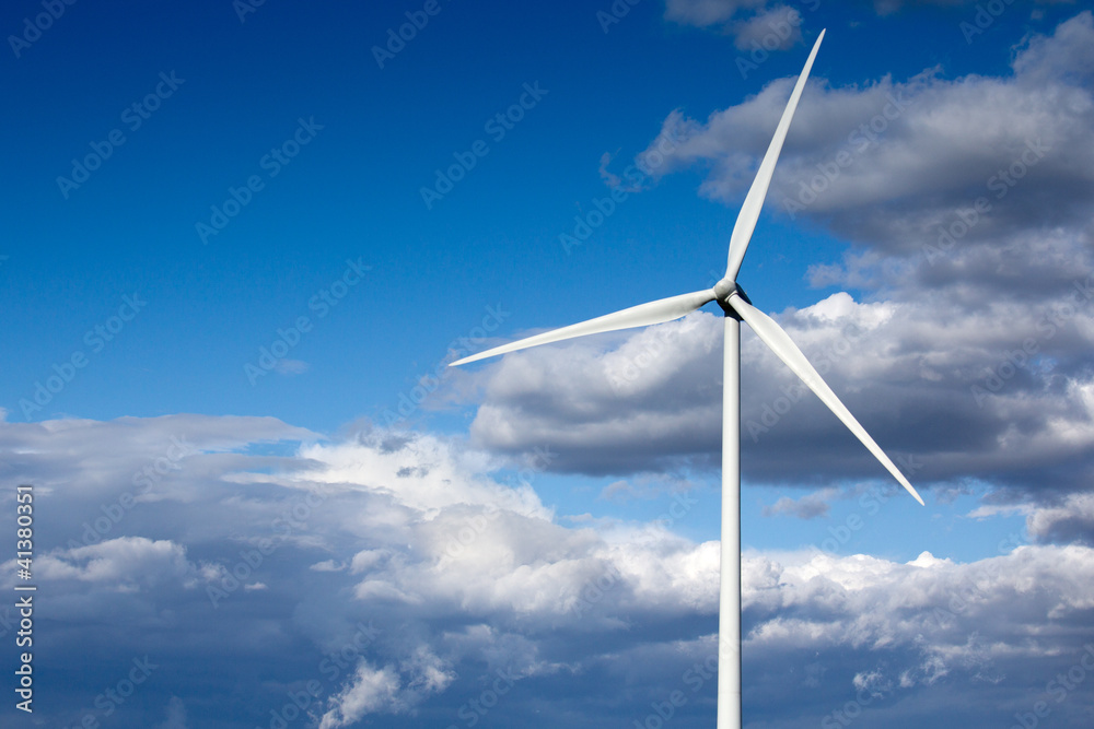 Eolic turbines, green field and clean energy concept Eolic turbines, green field and clean energy concept