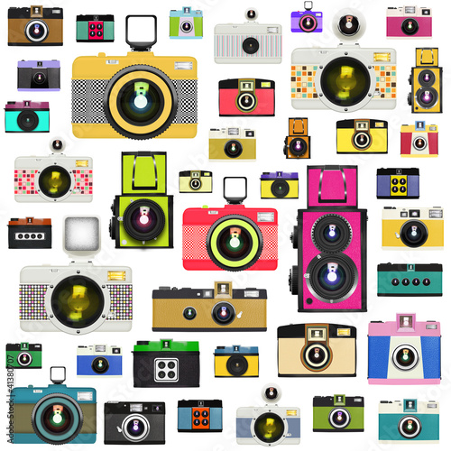 retro camera pattern
