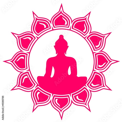 Lotus Blüte - Buddha - Meditation - Vektor - einfarbig