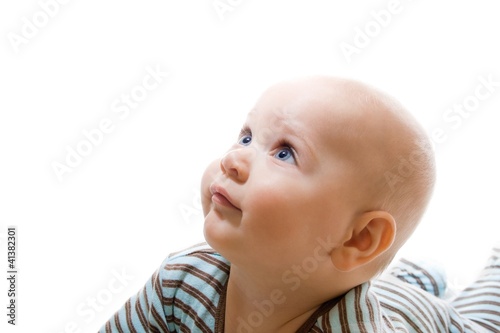 Photography Portrait of baby boy on white