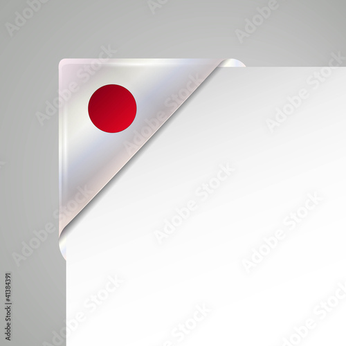 japan flag corner, glossy metallic
