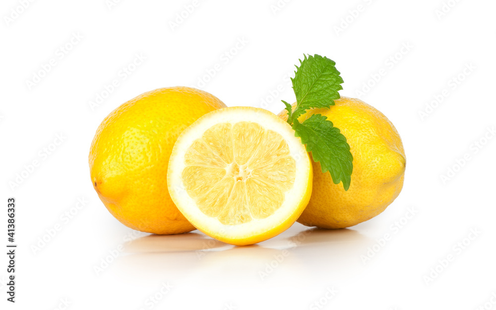 Fresh lemon isolated on white background Fresh lemon isolated on white background