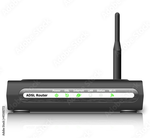 Wireless ADSL Router Icon. Vector