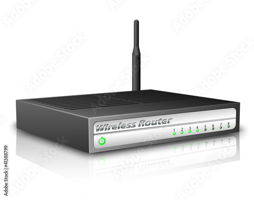 Wireless Router 3D 2-nd ver with reflection