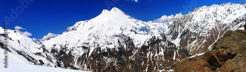 Beautiful view of mountaint Elbrus - highest peak of Europe photo