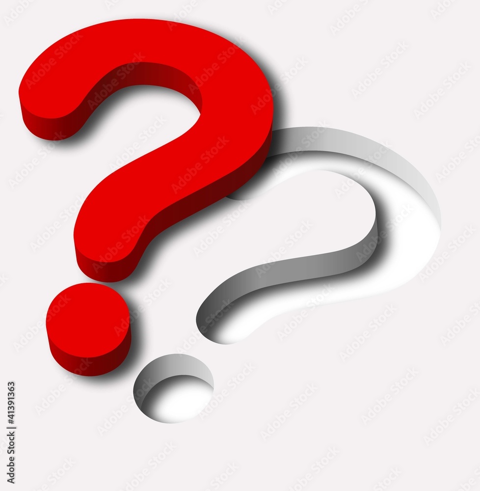 Red jigsaw exclamation mark on white background Red jigsaw exclamation mark on white background