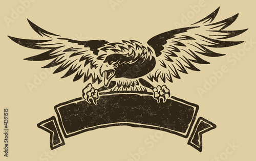 Eagle with ribbon