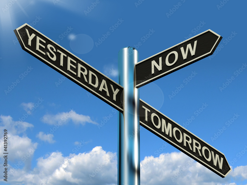 Yesterday Now Tomorrow Signpost Shows Schedule Diary Or Plan Yesterday Now Tomorrow Signpost Shows Schedule Diary Or Plan