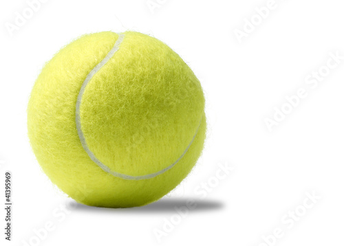 yellow tennis ball on a white background © Winston Link