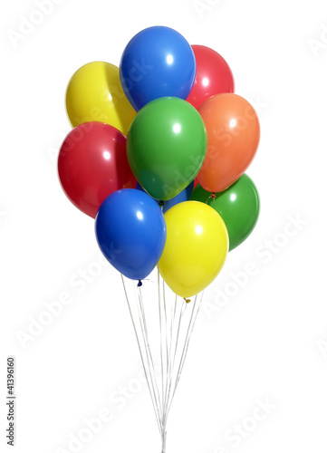 bunch of colorful balloons with clipping path