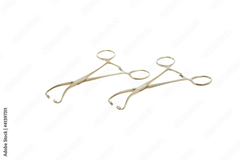Surgical instrument (non-perforating towel clamp) isolated Surgical instrument (non-perforating towel clamp) isolated