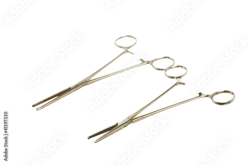 Surgical instrument (straight Kocher hemostat) isolated