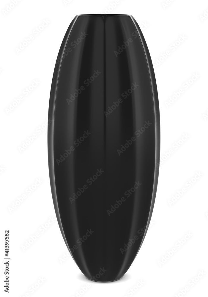 single black vase isolated on white background