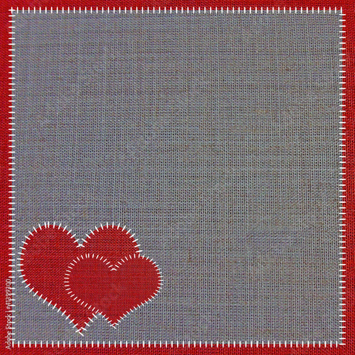 Heart sewing fabric.