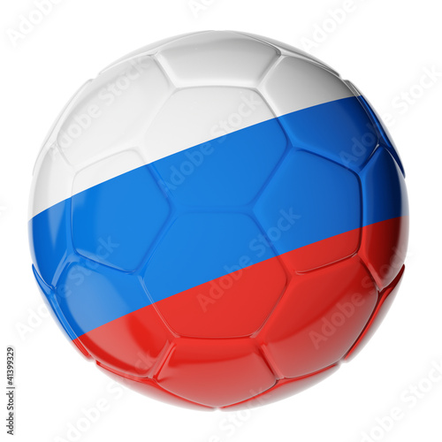 Soccer ball. Flag of Russia