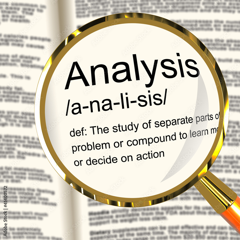 Analysis Definition Magnifier Showing Probing Study Or Examining - obrazy, fototapety, plakaty 