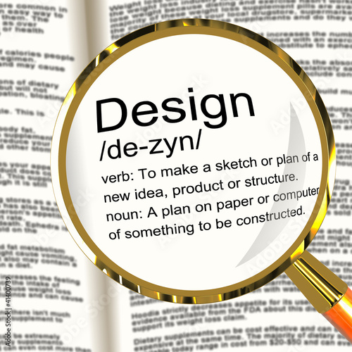 Design Definition Magnifier Showing Sketch Plan Artwork Or Graph