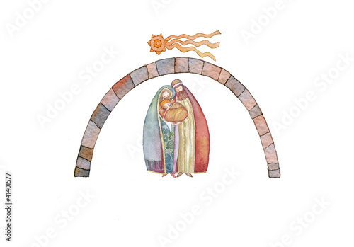 Christmas nativity scene: Jesus Christ , Joseph, Mary