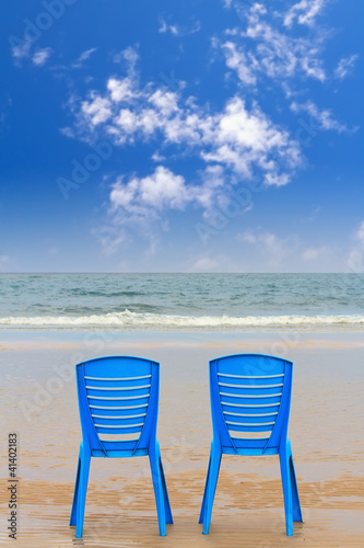 chairs on beach © noomhh
