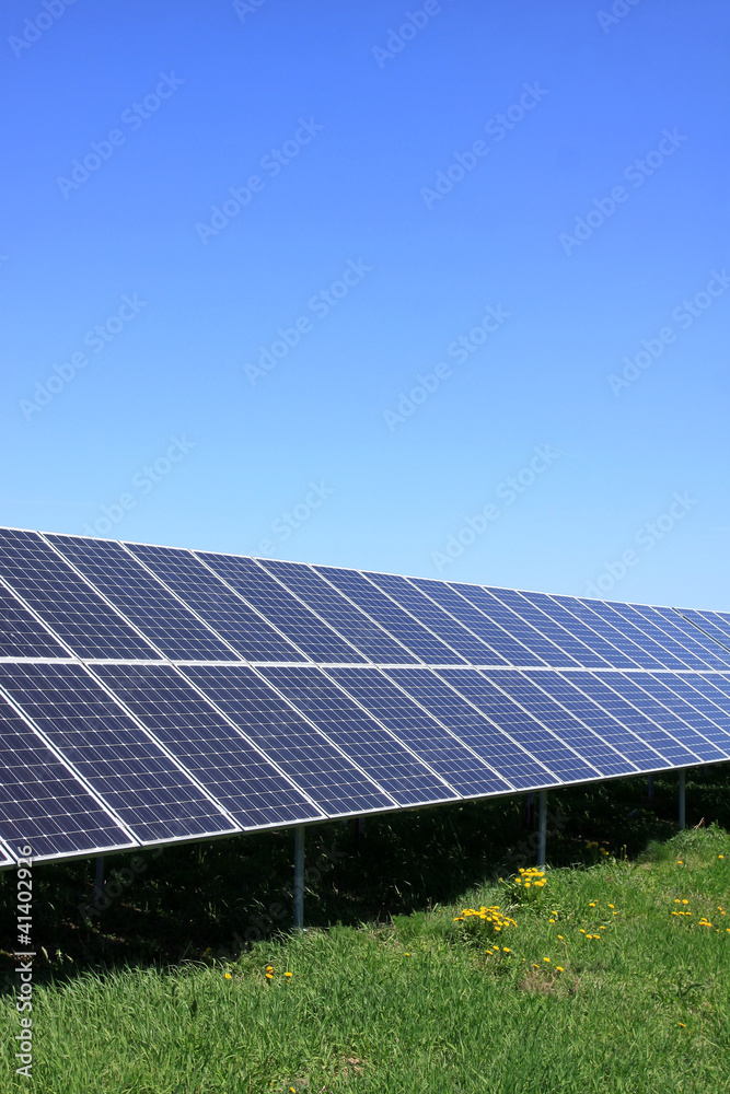 Detail of the Solar Power Station in the green spring Nature Detail of the Solar Power Station in the green spring Nature