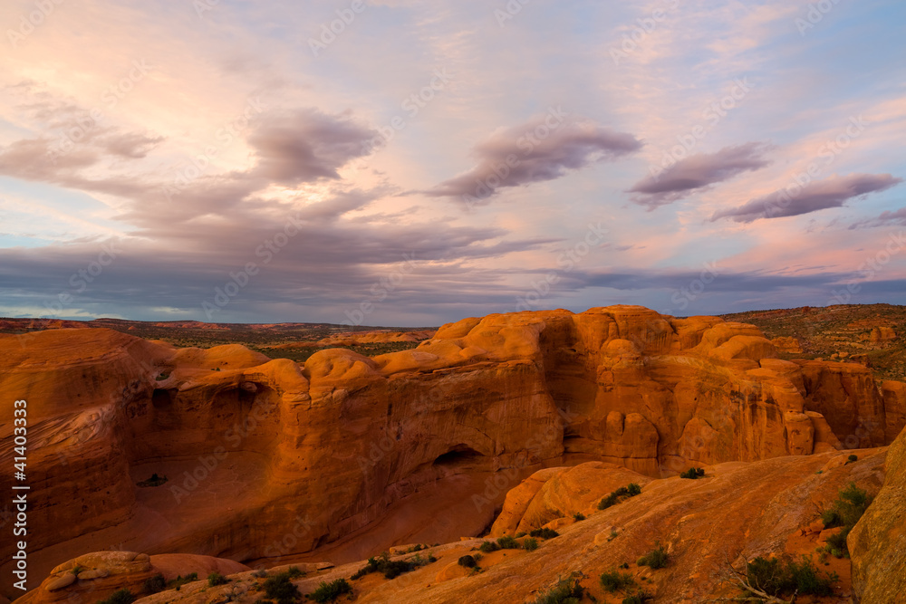 Sunset at Arches National Park in Utah