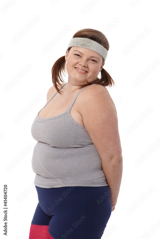 Portrait of overweight happy woman Portrait of overweight happy woman