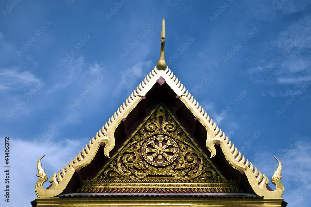 Fototapeta premium Thai temple gable detail.