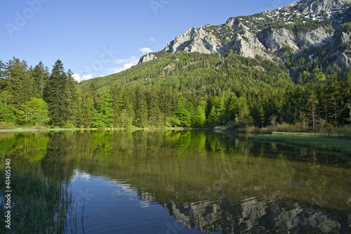 Alpine Lake with mirroring in water
