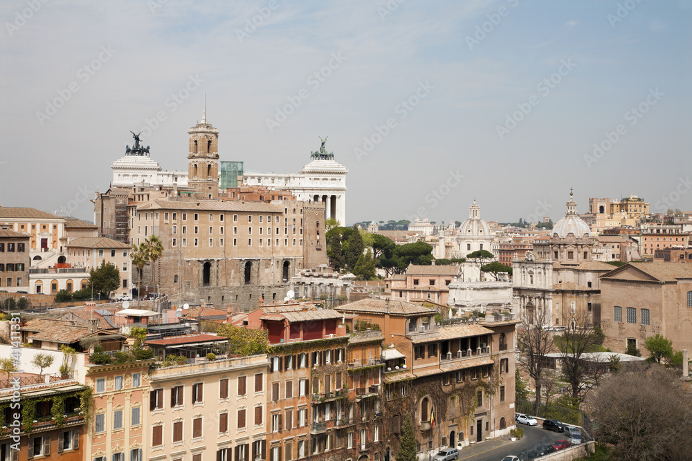 Rome - outlook from Palitne hill to Vittorio Emanuel landmark