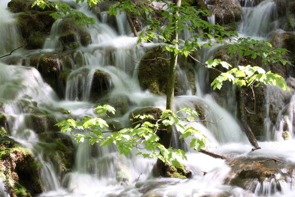 beautifull waterfall during the spring