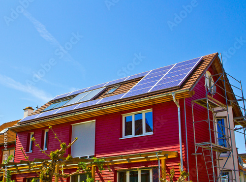 Solar roof on a house
