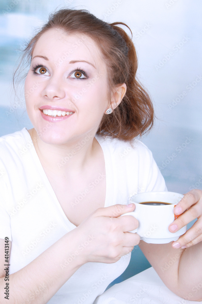 Portrait of smiling beautiful asian woman in cafe Portrait of smiling beautiful asian woman in cafe